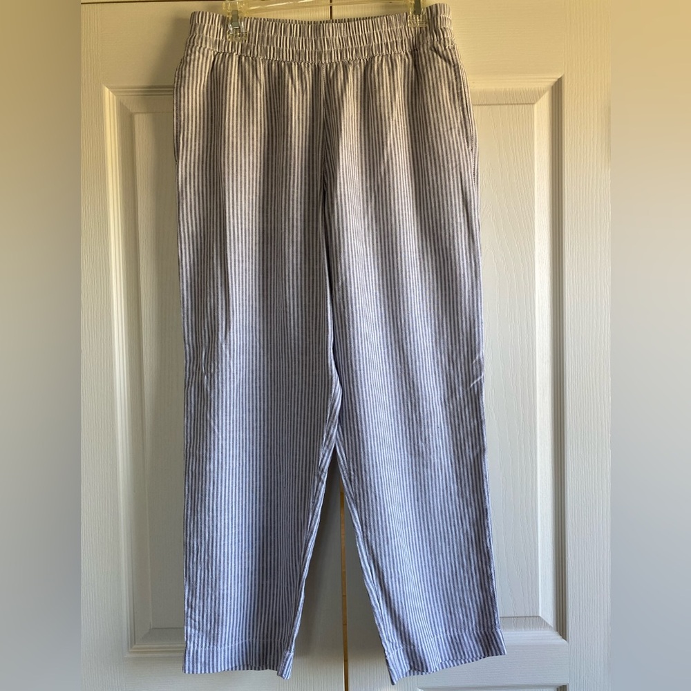 NWOT Old Navy Gray Striped Linen Womens Pants